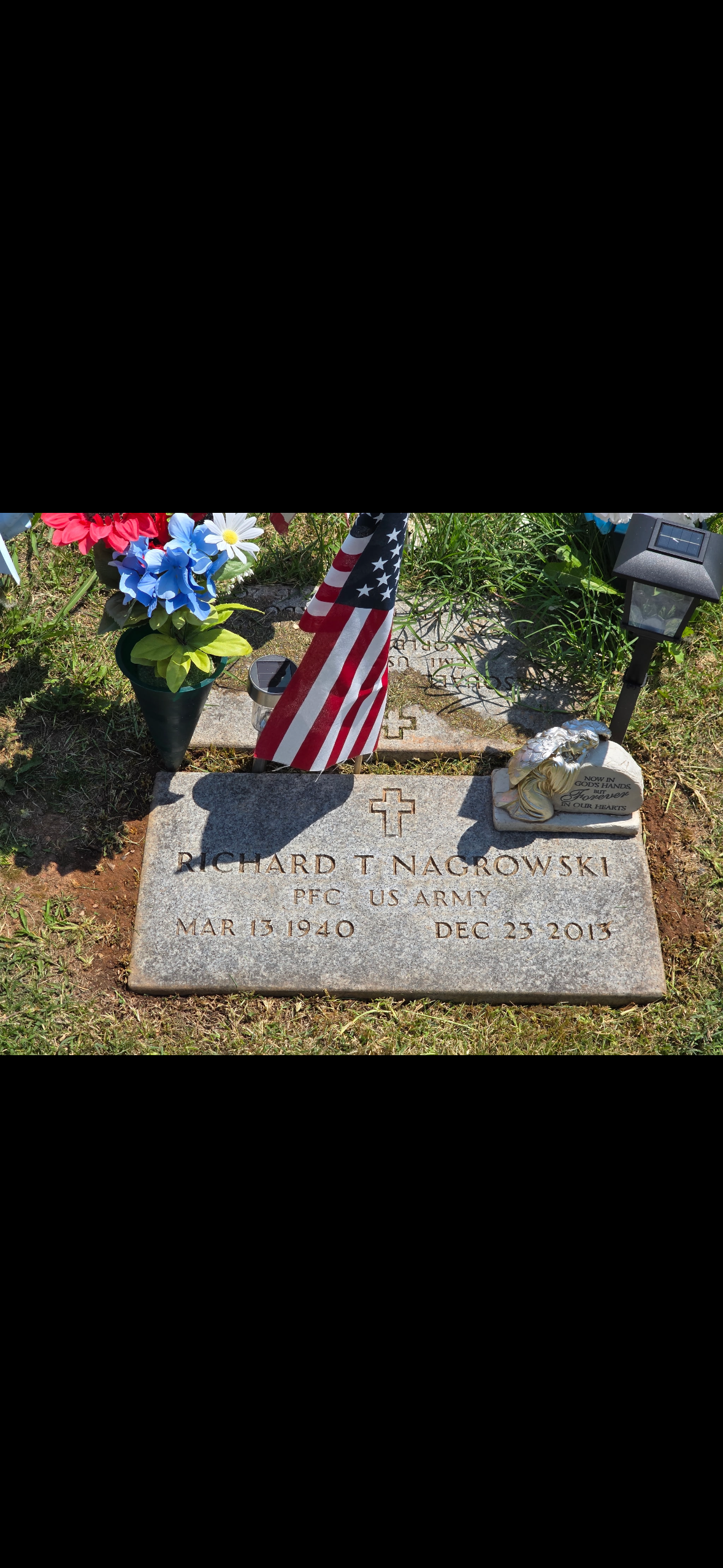 Richard T. Nagrowski headstone after cleaning