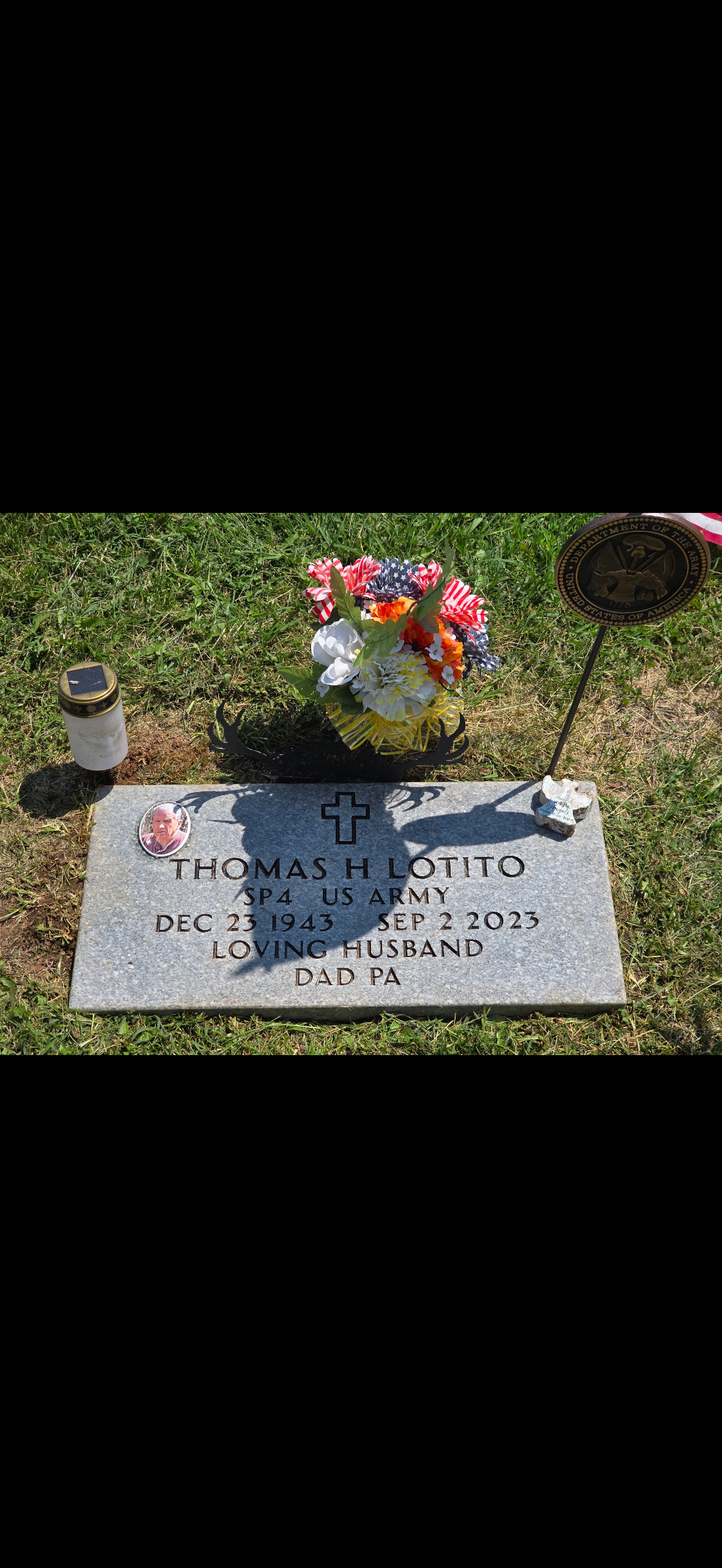 Thomas H. Lotito headstone after cleaning